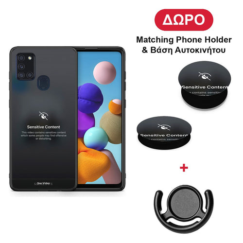 Sensitive Content - Samsung Galaxy A21s θήκη + Δώρο Phone Holder & Βάση Αυτοκινήτου