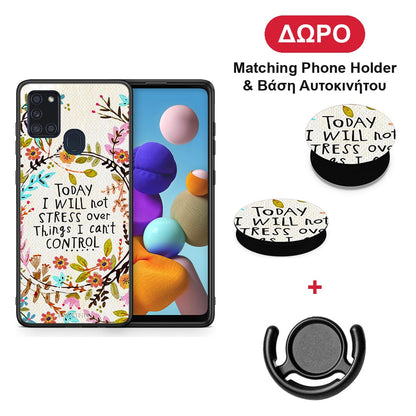 Stress Over - Samsung Galaxy A21s θήκη + Δώρο Phone Holder & Βάση Αυτοκινήτου