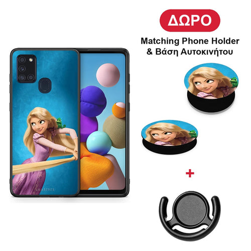 Tangled 2 - Samsung Galaxy A21s θήκη + Δώρο Phone Holder & Βάση Αυτοκινήτου