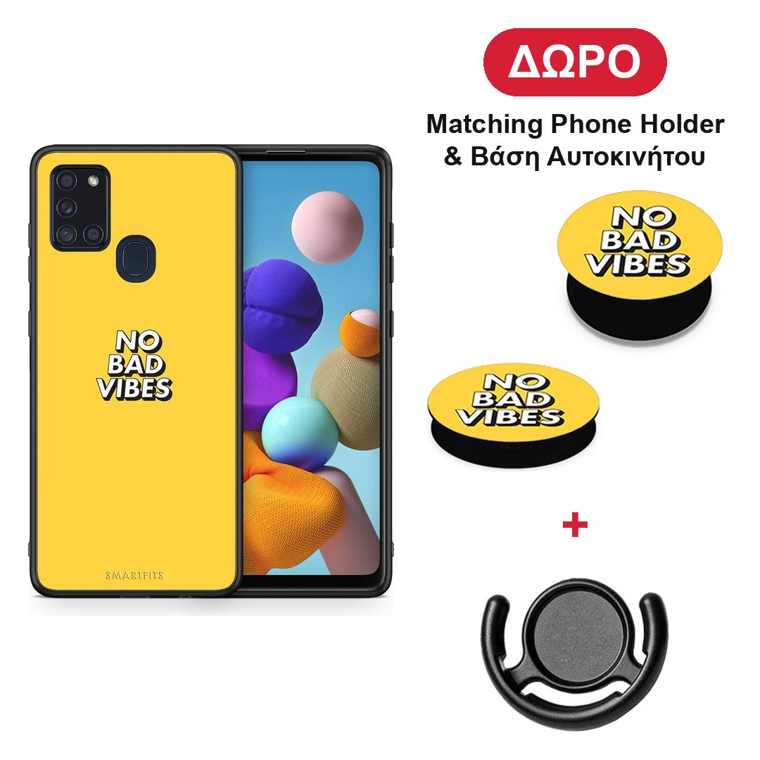 Text Vibes - Samsung Galaxy A21s θήκη + Δώρο Phone Holder & Βάση Αυτοκινήτου