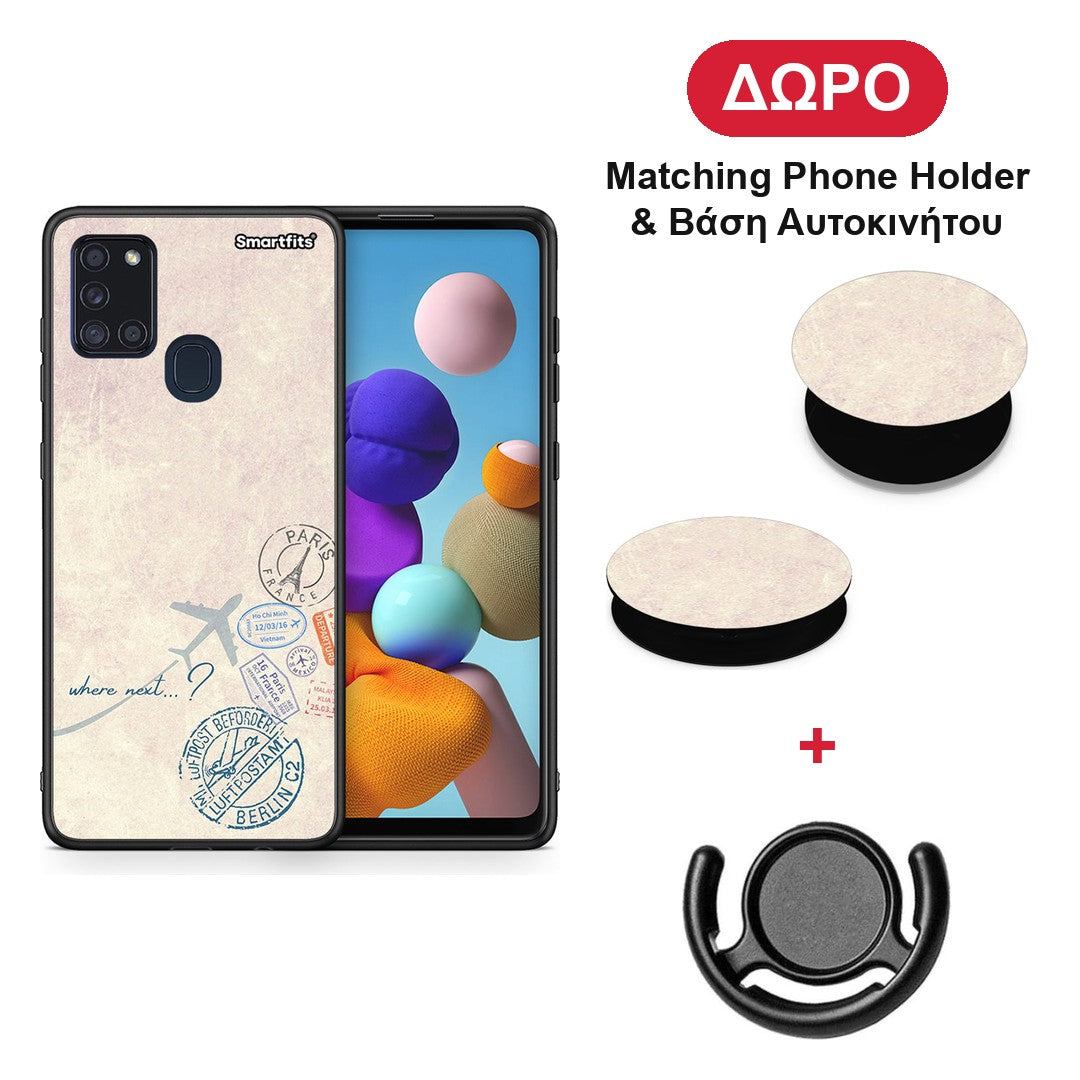 Where Next - Samsung Galaxy A21s θήκη + Δώρο Phone Holder & Βάση Αυτοκινήτου