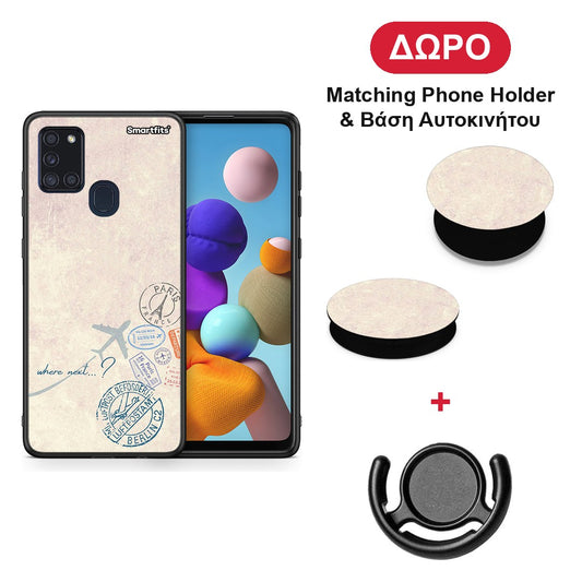Where Next - Samsung Galaxy A21s θήκη + Δώρο Phone Holder & Βάση Αυτοκινήτου