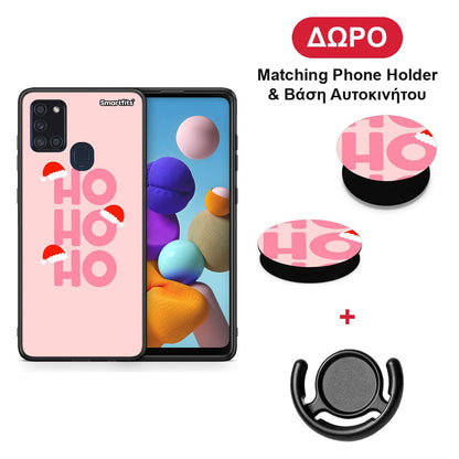 Xmas Ho Ho Ho - Samsung Galaxy A21s θήκη + Δώρο Phone Holder & Βάση Αυτοκινήτου