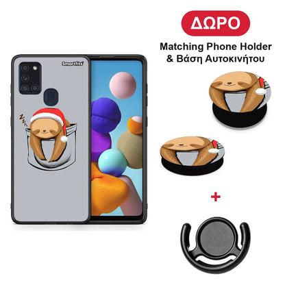 Xmas Zzzz - Samsung Galaxy A21s θήκη + Δώρο Phone Holder & Βάση Αυτοκινήτου