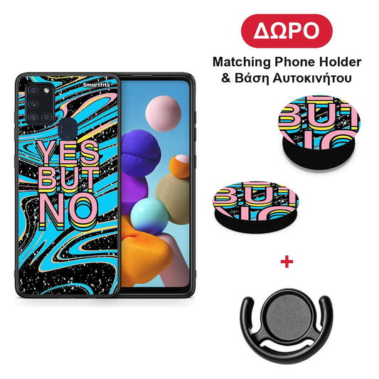 Yes But No - Samsung Galaxy A21s θήκη + Δώρο Phone Holder & Βάση Αυτοκινήτου