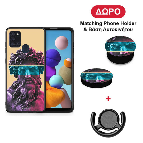 Zeus Art - Samsung Galaxy A21s θήκη + Δώρο Phone Holder & Βάση Αυτοκινήτου