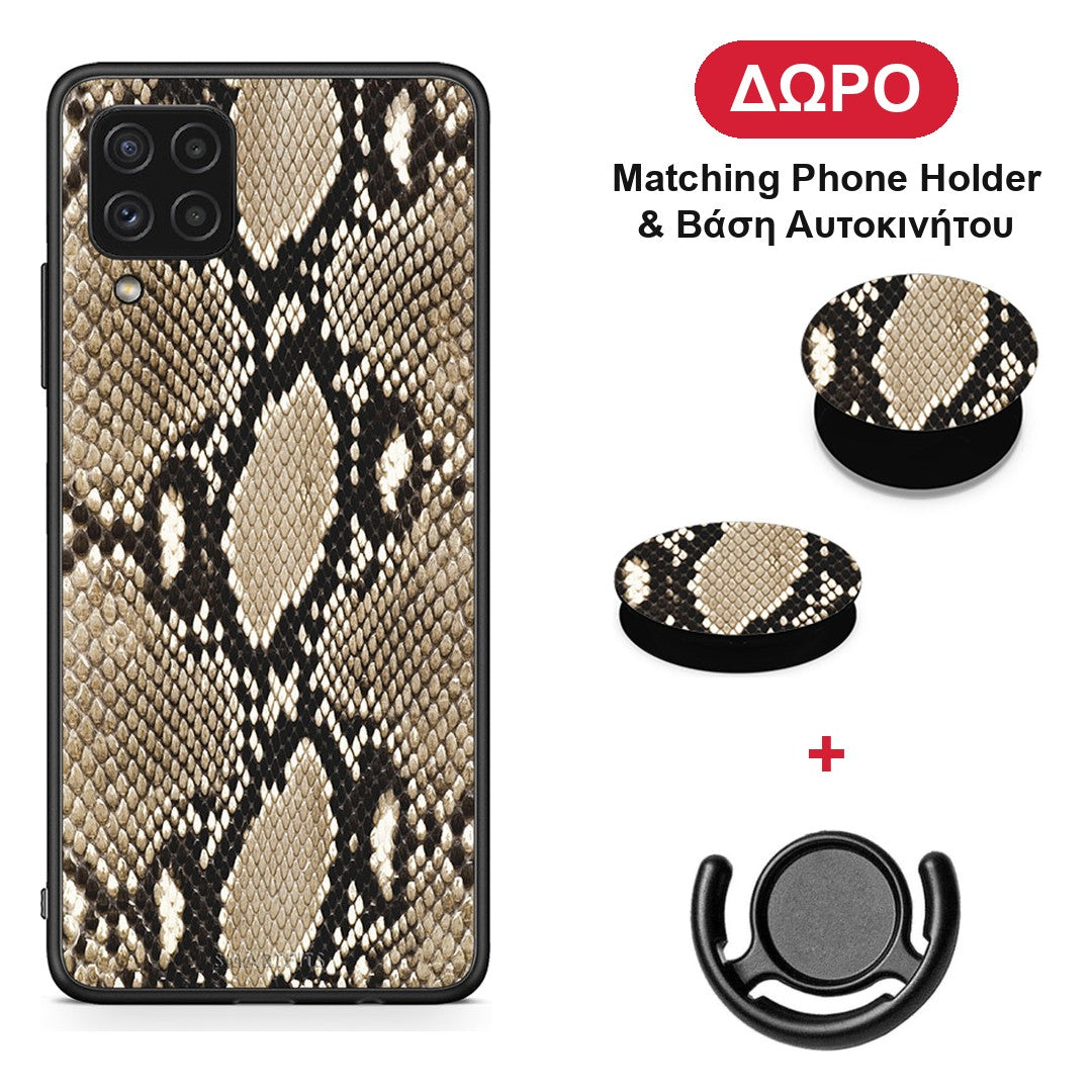 Animal Fashion Snake - Samsung Galaxy A22 4G θήκη + Δώρο Phone Holder & Βάση Αυτοκινήτου