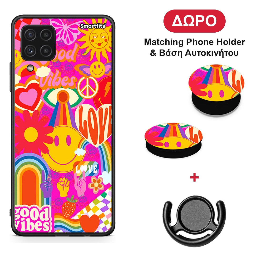 Hippie Love - Samsung Galaxy A22 4G θήκη + Δώρο Phone Holder & Βάση Αυτοκινήτου