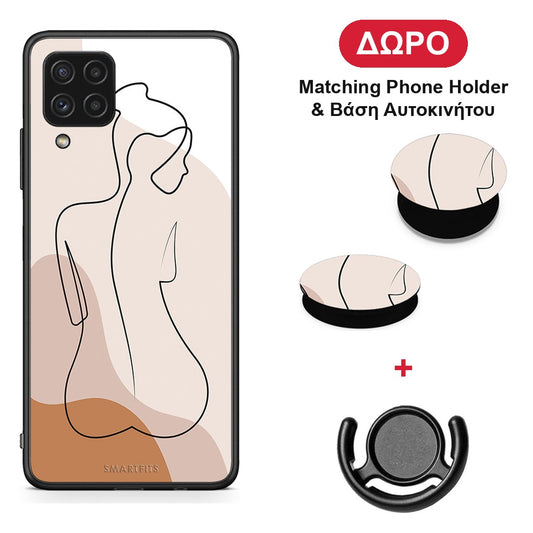 LineArt Woman - Samsung Galaxy A22 4G θήκη + Δώρο Phone Holder & Βάση Αυτοκινήτου
