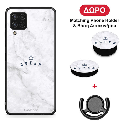 Marble Queen - Samsung Galaxy A22 4G θήκη + Δώρο Phone Holder & Βάση Αυτοκινήτου