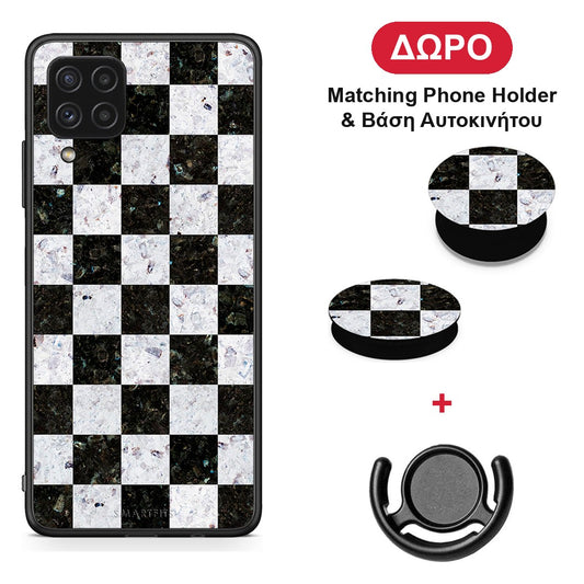 Marble Square Geometric - Samsung Galaxy A22 4G θήκη + Δώρο Phone Holder & Βάση Αυτοκινήτου