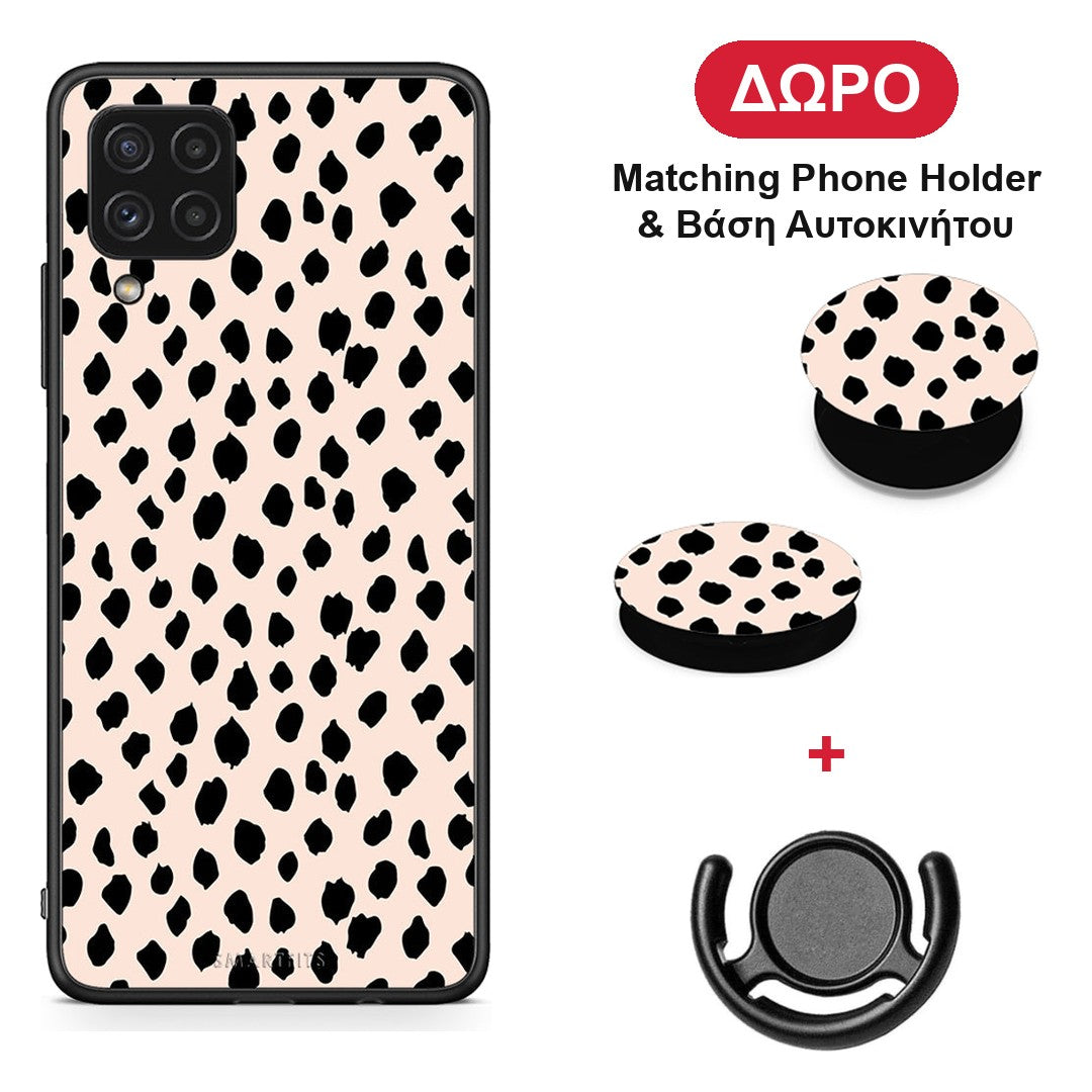 New Polka Dots - Samsung Galaxy A22 4G θήκη + Δώρο Phone Holder & Βάση Αυτοκινήτου
