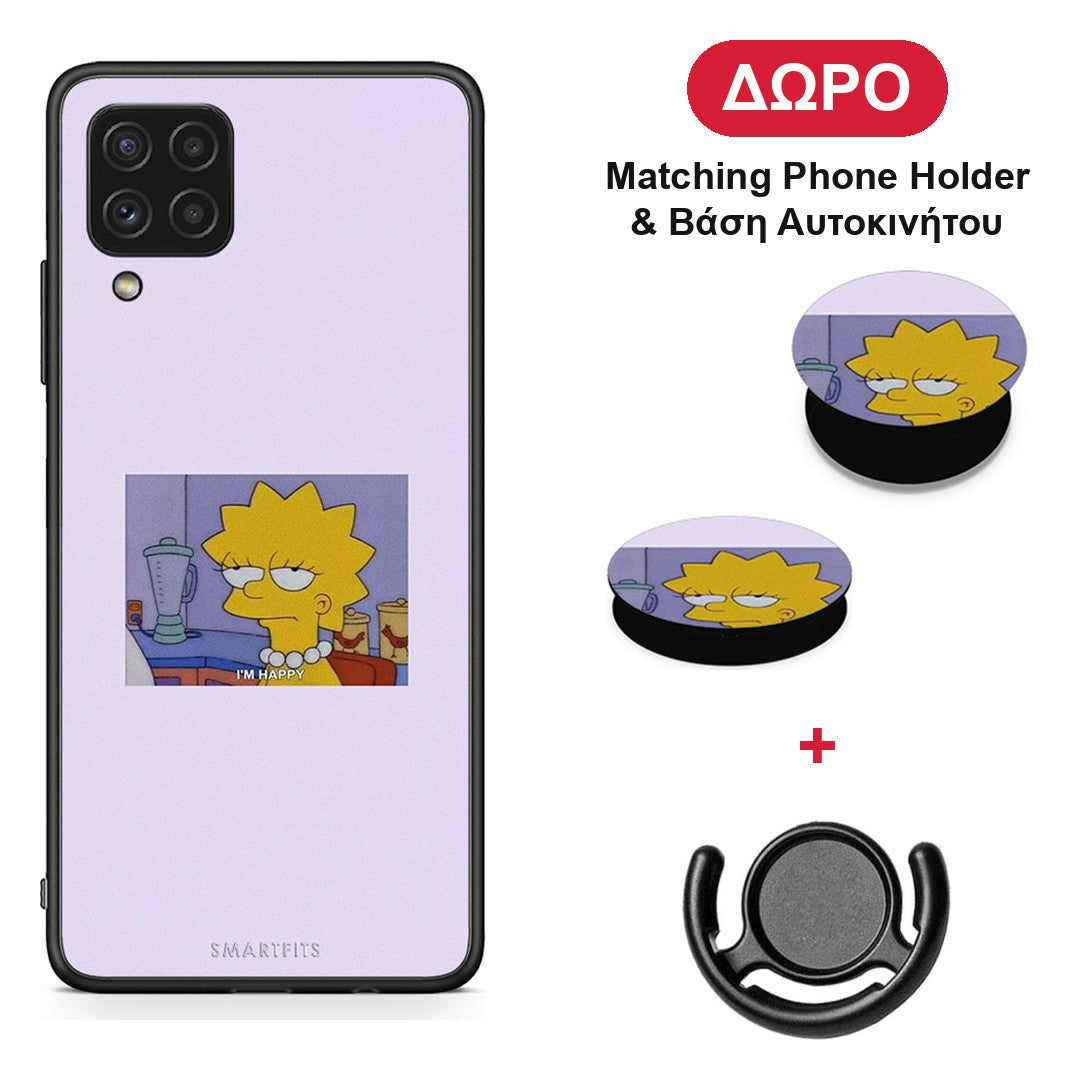 So Happy - Samsung Galaxy A22 4G θήκη + Δώρο Phone Holder & Βάση Αυτοκινήτου