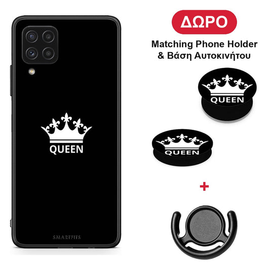 Valentine Queen - Samsung Galaxy A22 4G θήκη + Δώρο Phone Holder & Βάση Αυτοκινήτου