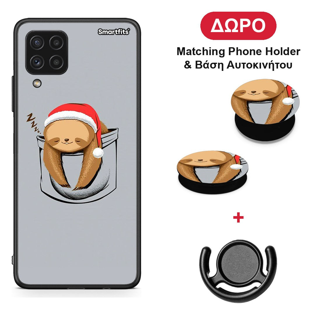 Xmas Zzzz - Samsung Galaxy A22 4G θήκη + Δώρο Phone Holder & Βάση Αυτοκινήτου