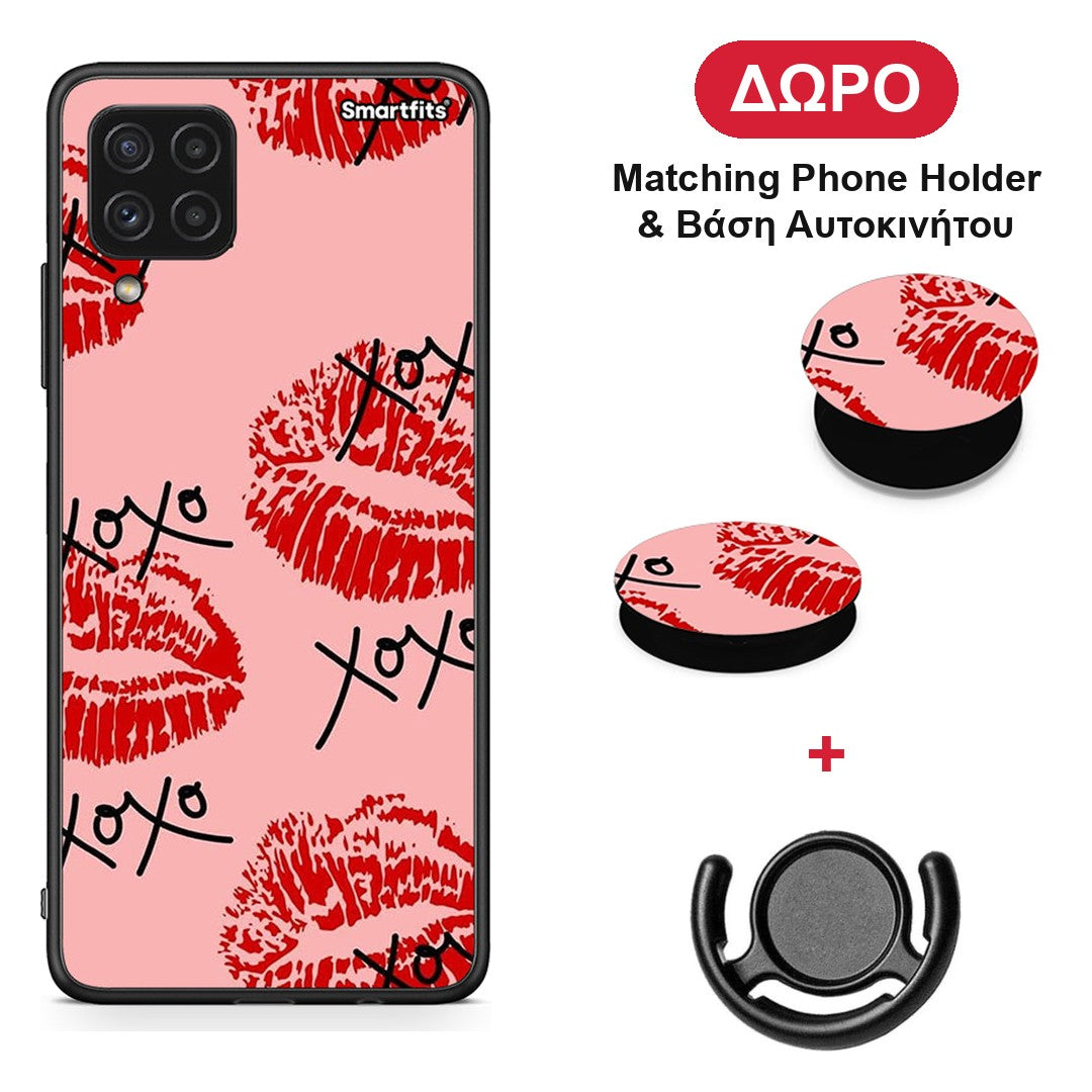 XOXO Lips - Samsung Galaxy A22 4G θήκη + Δώρο Phone Holder & Βάση Αυτοκινήτου