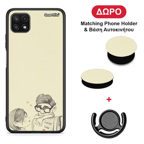 Carl And Ellie - Samsung Galaxy A22 5G θήκη + Δώρο Phone Holder & Βάση Αυτοκινήτου