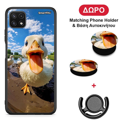 Duck Face - Samsung Galaxy A22 5G θήκη + Δώρο Phone Holder & Βάση Αυτοκινήτου