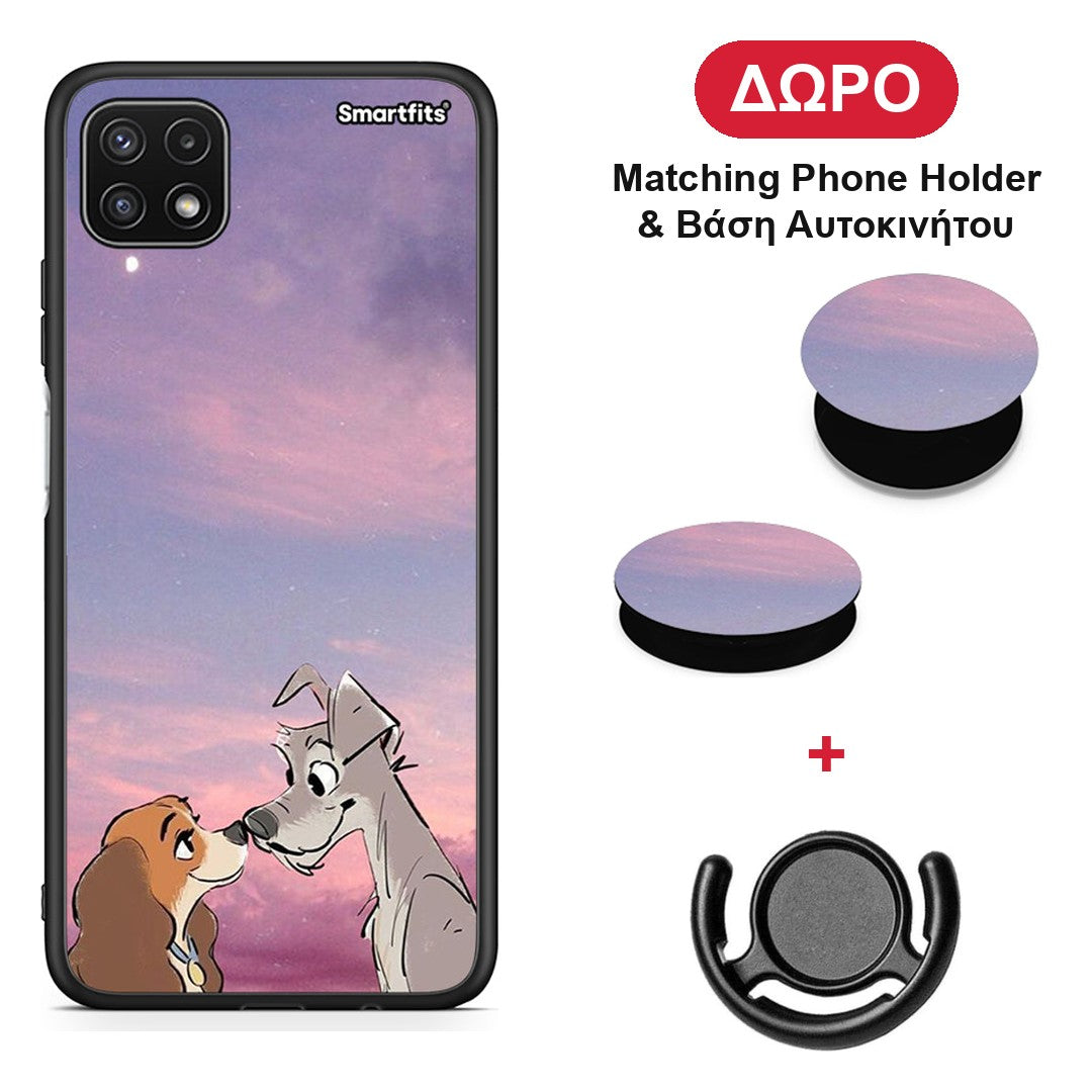 Lady And Tramp - Samsung Galaxy A22 5G θήκη + Δώρο Phone Holder & Βάση Αυτοκινήτου