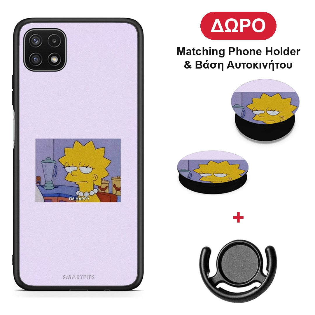 So Happy - Samsung Galaxy A22 5G θήκη + Δώρο Phone Holder & Βάση Αυτοκινήτου