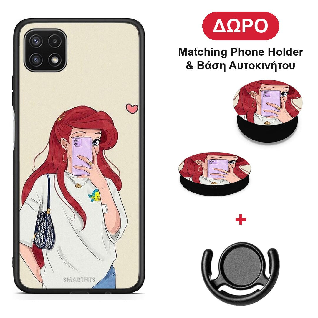 Walking Mermaid - Samsung Galaxy A22 5G θήκη + Δώρο Phone Holder & Βάση Αυτοκινήτου