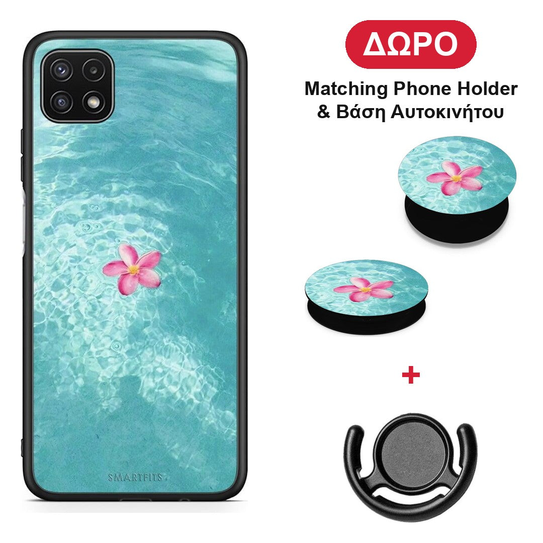 Water Flower - Samsung Galaxy A22 5G θήκη + Δώρο Phone Holder & Βάση Αυτοκινήτου
