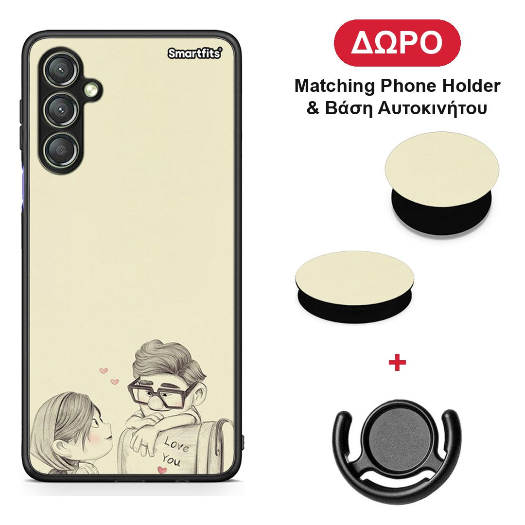 Carl And Ellie - Samsung Galaxy A24 4G θήκη + Δώρο Phone Holder & Βάση Αυτοκινήτου