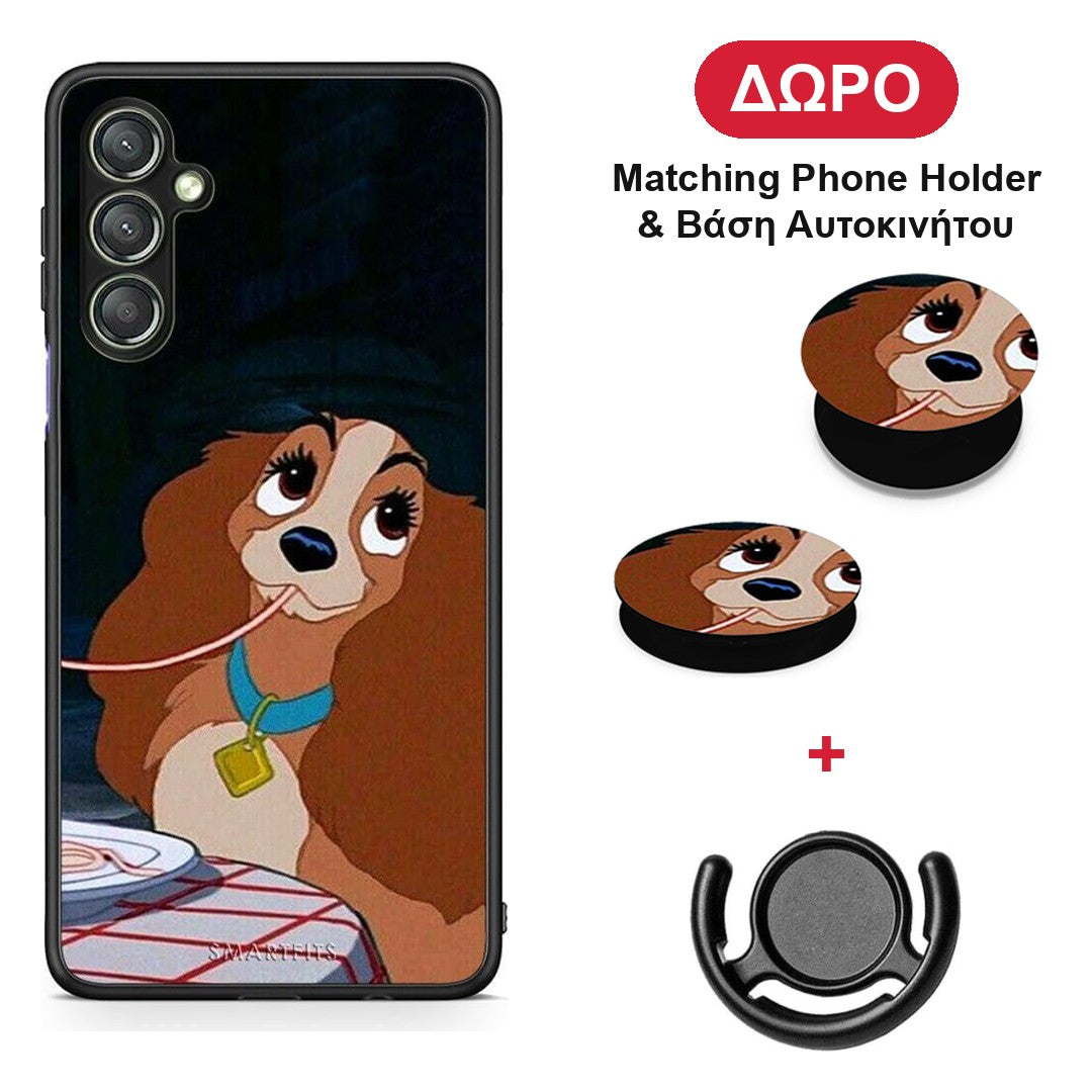Lady And Tramp 2 - Samsung Galaxy A24 4G θήκη + Δώρο Phone Holder & Βάση Αυτοκινήτου