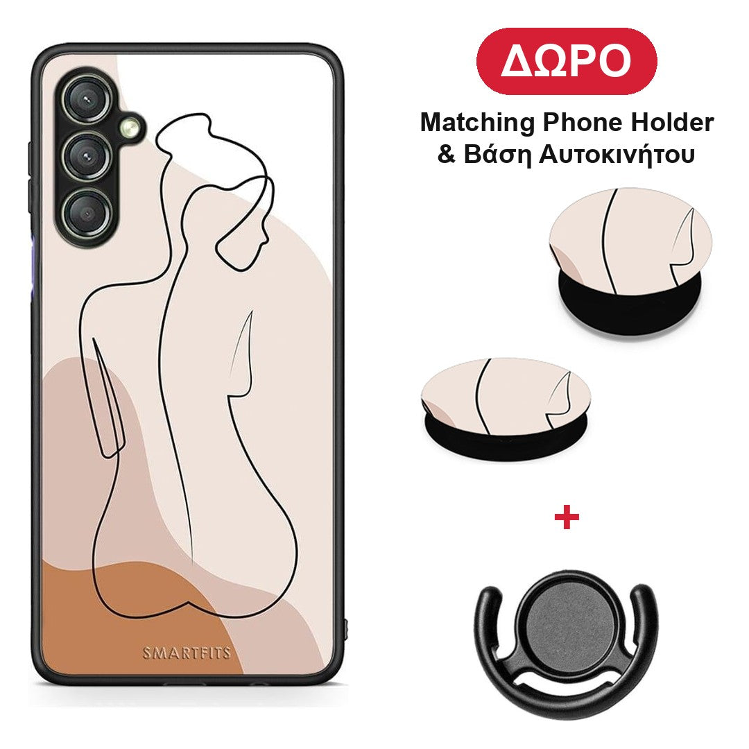 LineArt Woman - Samsung Galaxy A24 4G θήκη + Δώρο Phone Holder & Βάση Αυτοκινήτου