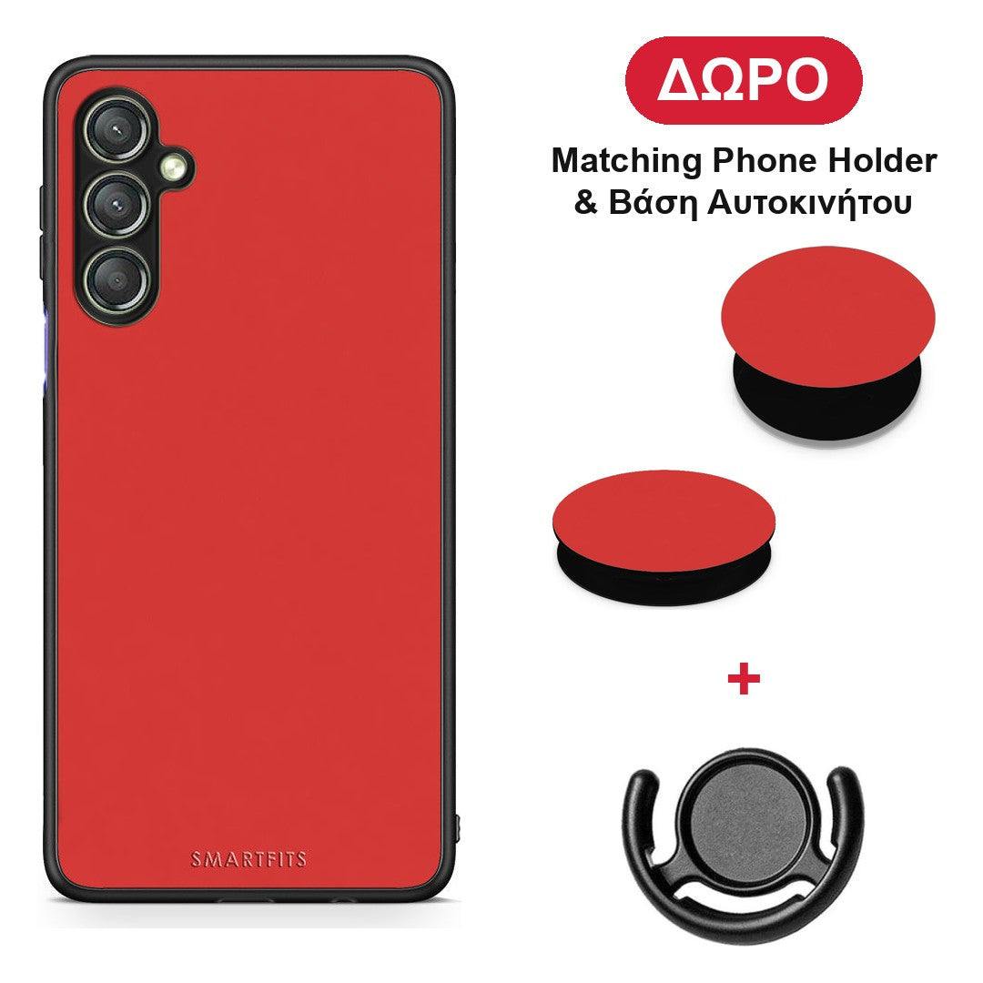 Poppy Red - Samsung Galaxy A24 4G θήκη + Δώρο Phone Holder & Βάση Αυτοκινήτου