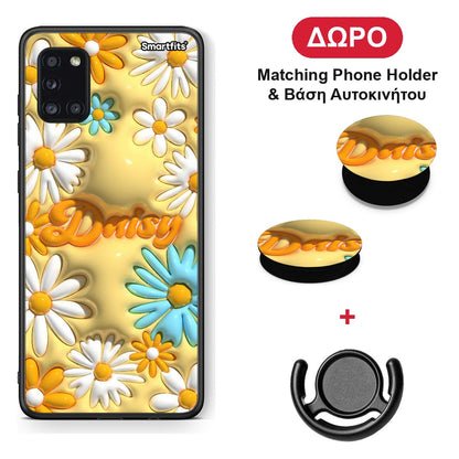Bubble Daisies - Samsung Galaxy A31 θήκη + Δώρο Phone Holder & Βάση Αυτοκινήτου
