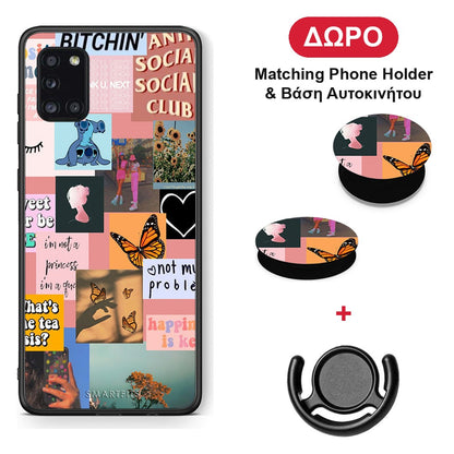 Collage Bitchin - Samsung Galaxy A31 θήκη + Δώρο Phone Holder & Βάση Αυτοκινήτου