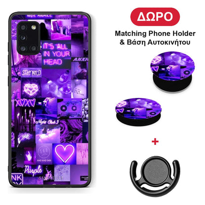 Collage Stay Wild - Samsung Galaxy A31 θήκη + Δώρο Phone Holder & Βάση Αυτοκινήτου