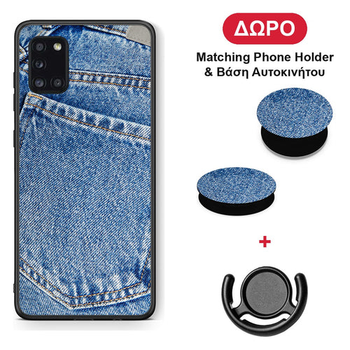 Jeans Pocket - Samsung Galaxy A31 θήκη + Δώρο Phone Holder & Βάση Αυτοκινήτου