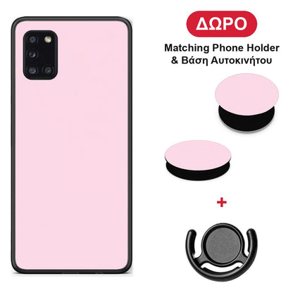 Pale Pink - Samsung Galaxy A31 θήκη + Δώρο Phone Holder & Βάση Αυτοκινήτου