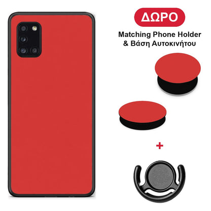 Poppy Red - Samsung Galaxy A31 θήκη + Δώρο Phone Holder & Βάση Αυτοκινήτου
