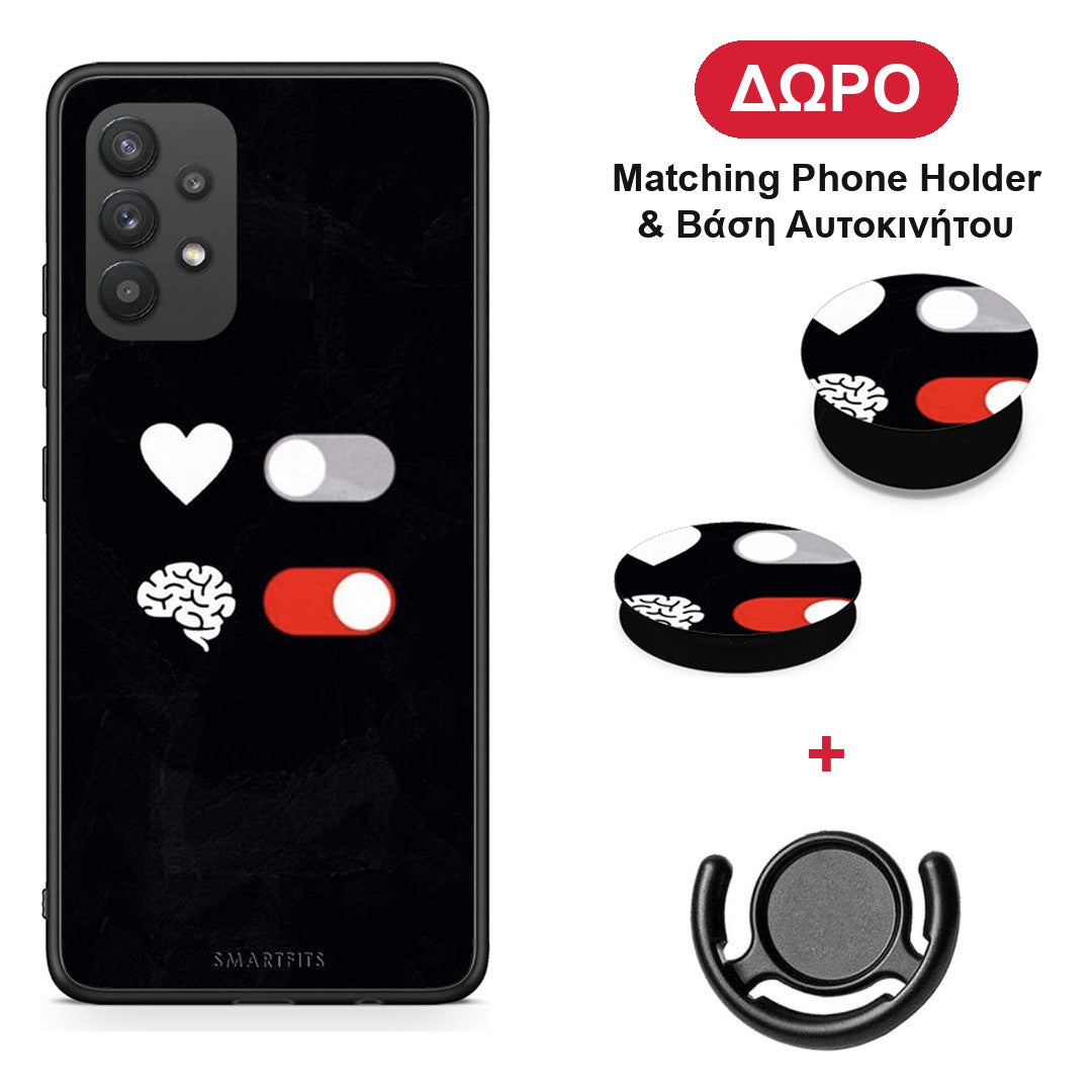 Heart Vs Brain - Samsung Galaxy A32 4G θήκη + Δώρο Phone Holder & Βάση Αυτοκινήτου