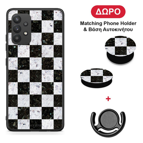 Marble Square Geometric - Samsung Galaxy A32 4G θήκη + Δώρο Phone Holder & Βάση Αυτοκινήτου