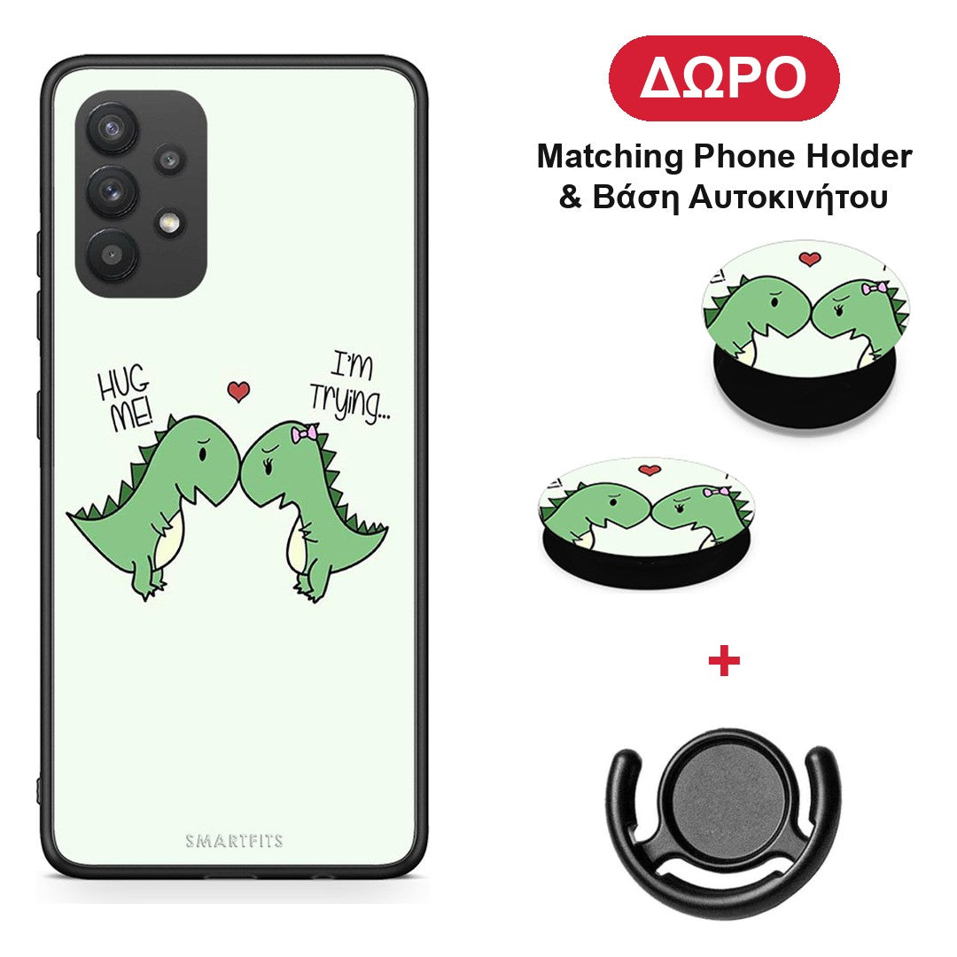 Valentine Rex - Samsung Galaxy A32 4G θήκη + Δώρο Phone Holder & Βάση Αυτοκινήτου