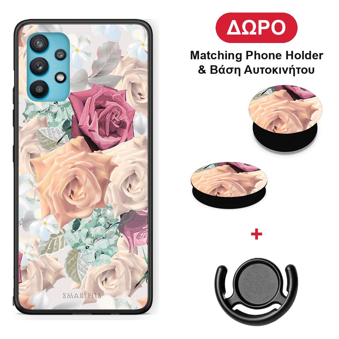 Floral Bouquet - Samsung Galaxy A32 5G θήκη + Δώρο Phone Holder & Βάση Αυτοκινήτου