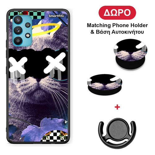 Cat Collage - Samsung Galaxy A32 5G θήκη + Δώρο Phone Holder & Βάση Αυτοκινήτου