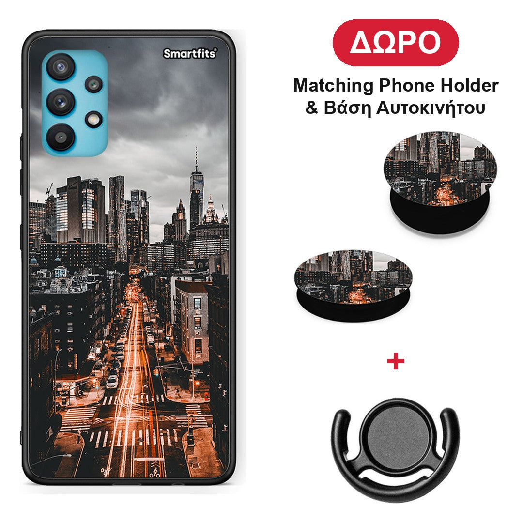 City Lights - Samsung Galaxy A32 5G θήκη + Δώρο Phone Holder & Βάση Αυτοκινήτου