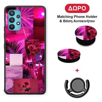 Collage Red Roses - Samsung Galaxy A32 5G θήκη + Δώρο Phone Holder & Βάση Αυτοκινήτου