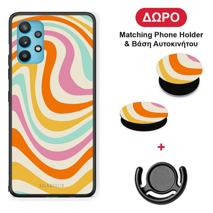 Colourful Waves - Samsung Galaxy A32 5G θήκη + Δώρο Phone Holder & Βάση Αυτοκινήτου