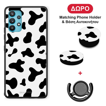 Cow Print - Samsung Galaxy A32 5G θήκη + Δώρο Phone Holder & Βάση Αυτοκινήτου