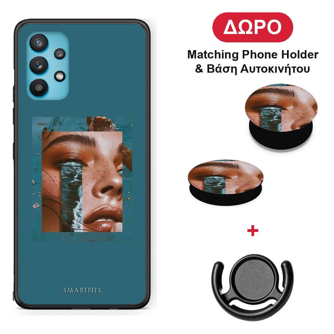 Cry An Ocean - Samsung Galaxy A32 5G θήκη + Δώρο Phone Holder & Βάση Αυτοκινήτου