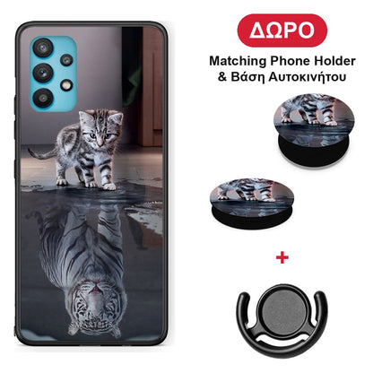 Cute Tiger - Samsung Galaxy A32 5G θήκη + Δώρο Phone Holder & Βάση Αυτοκινήτου