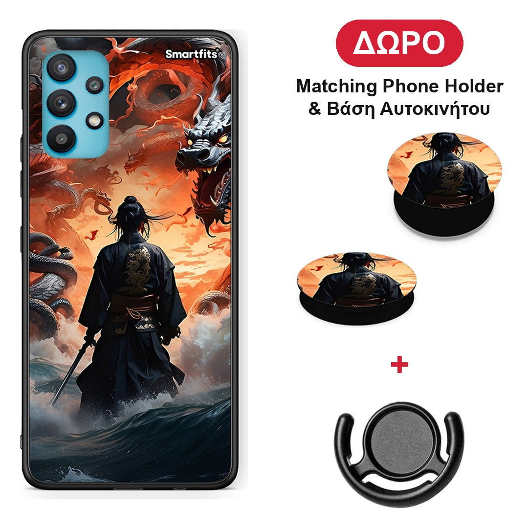 Dragons Fight - Samsung Galaxy A32 5G θήκη + Δώρο Phone Holder & Βάση Αυτοκινήτου