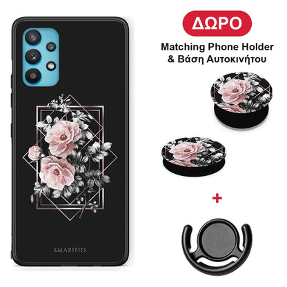Flower Frame - Samsung Galaxy A32 5G θήκη + Δώρο Phone Holder & Βάση Αυτοκινήτου