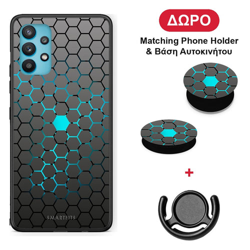 Geometric Hexagonal - Samsung Galaxy A32 5G θήκη + Δώρο Phone Holder & Βάση Αυτοκινήτου